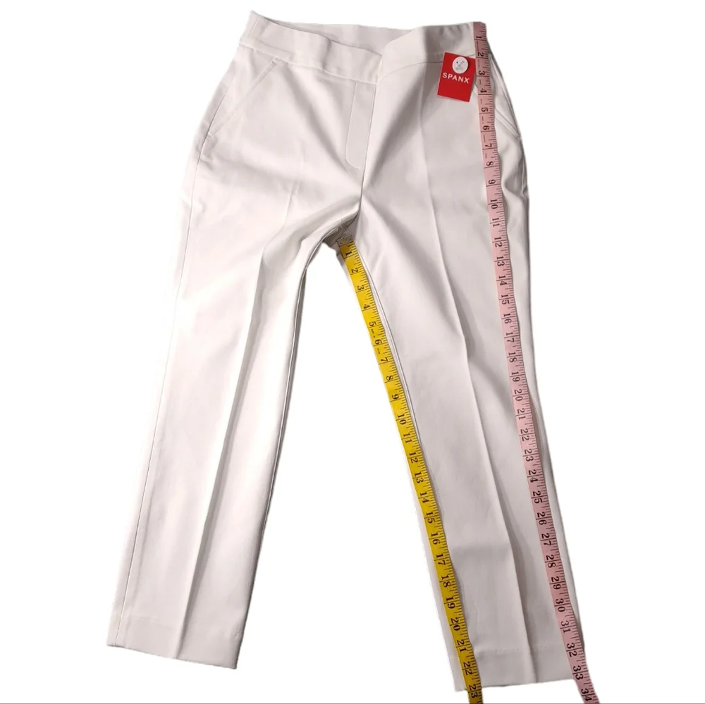 SPANX Women's Slim Straight Pants Classic White Size S Petite 20372Q Grey Lining - Picture 7 of 16